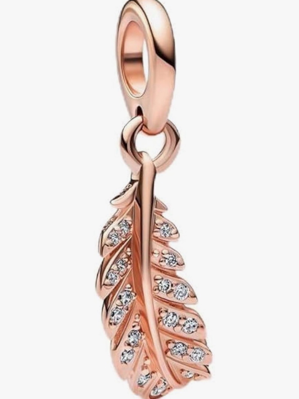 Two Rui Rose Gold Charm Feather